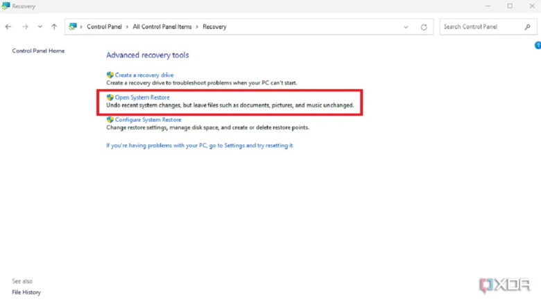 การรักษาขั้นสูงใน Windows