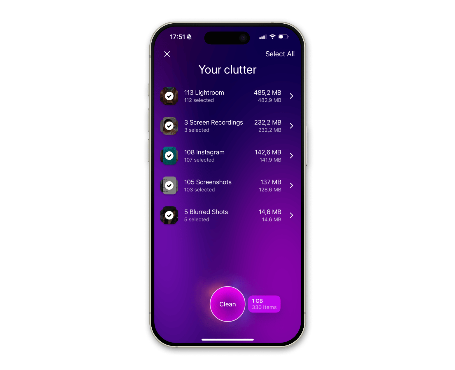 CleanMyPhone - ผลลัพธ์ที่ยุ่งวุ่นวาย