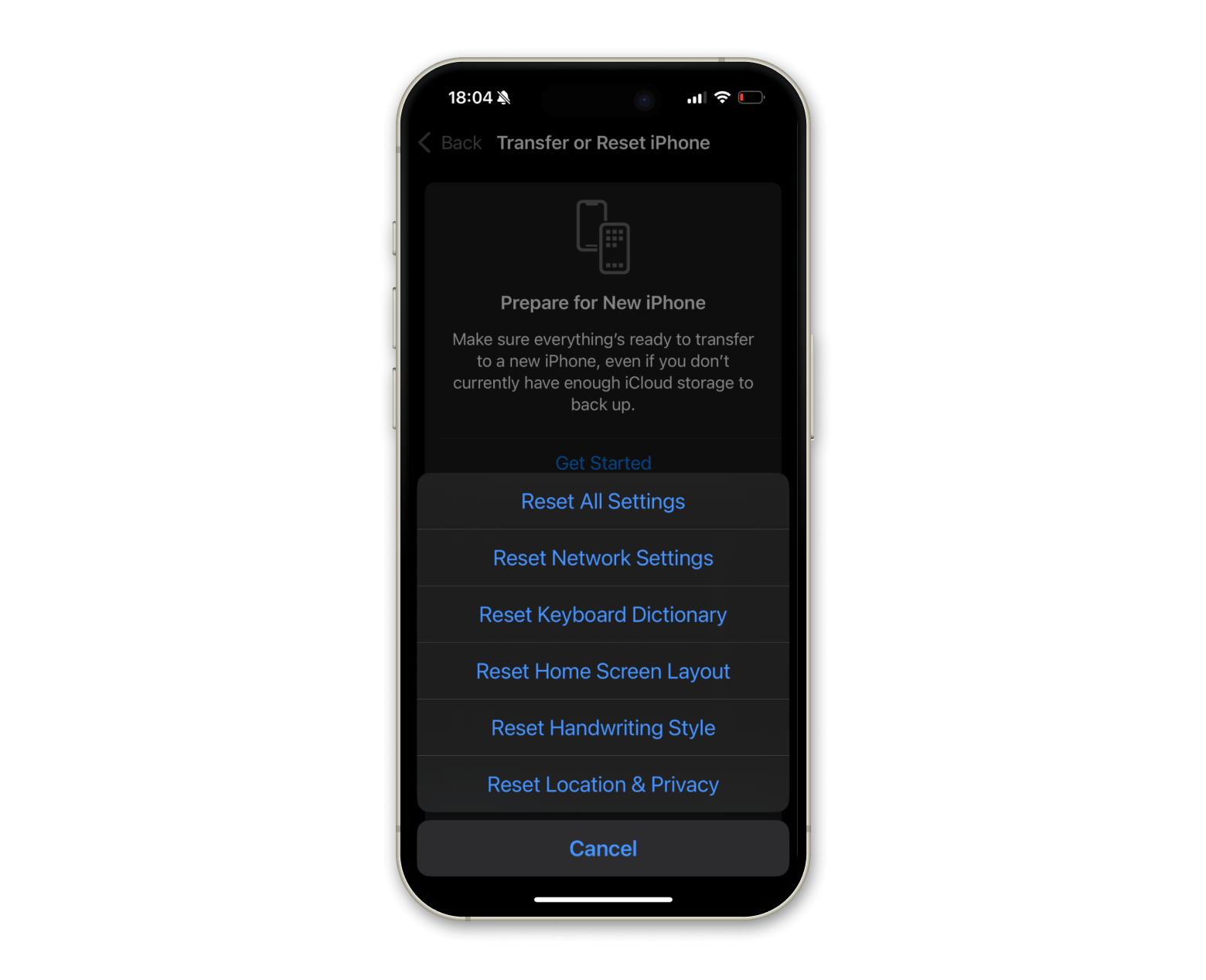 เริ่มใหม่ทั้งหมดบน iPhone